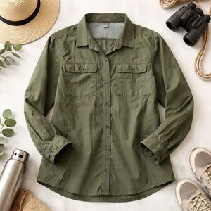 Eddie Bauer Women’s XL Utility Hiking Shirt Lightweight Trail & Travel Essential